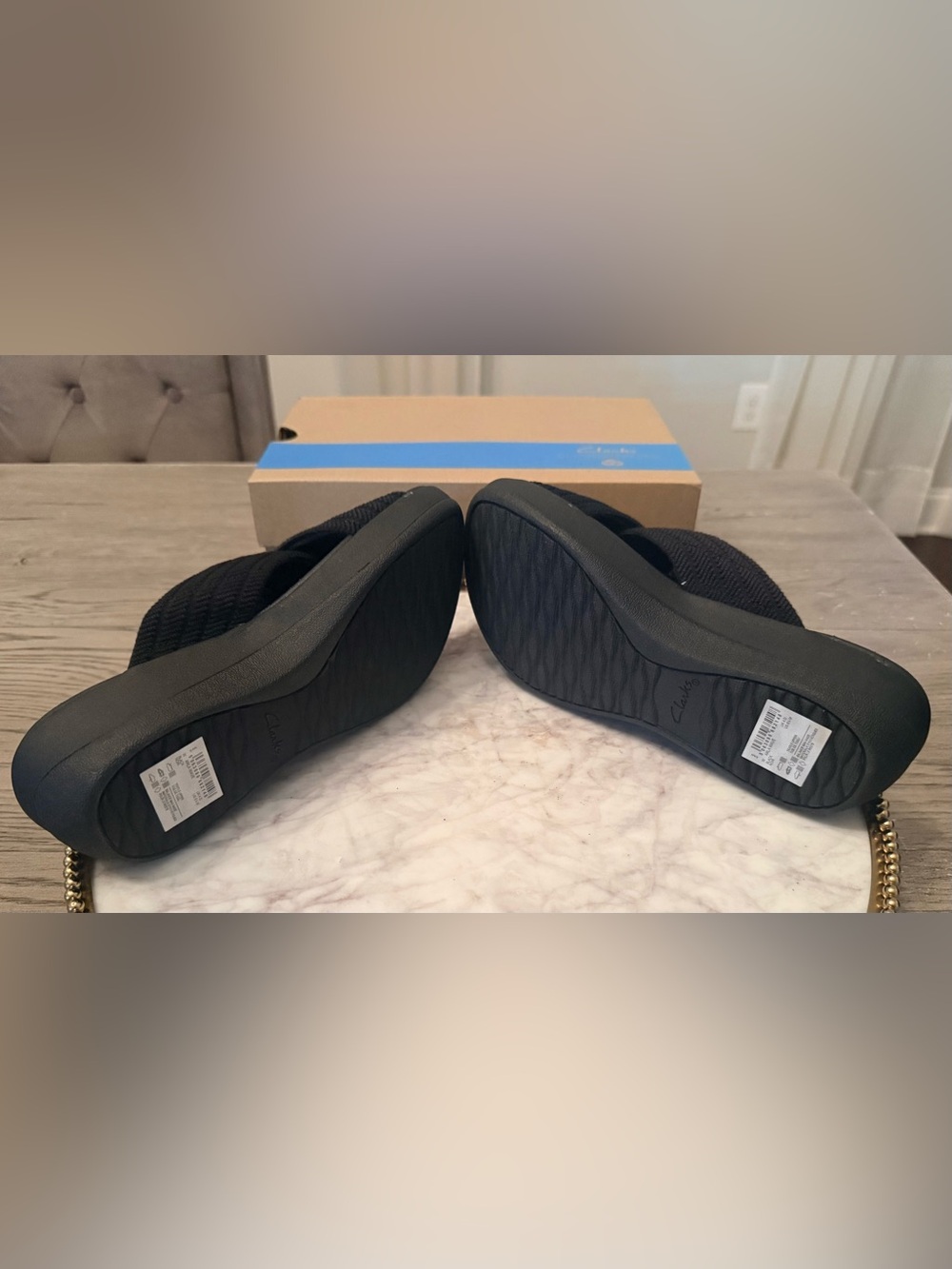 🚨Clarks Cloudsteppers Women's Black Slide Sandals | Sz: 6.5 (NWB) - Picture 8 of 8